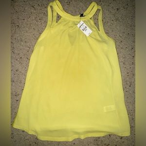 Express yellow high neck sleeveless top. XS. NWT.
